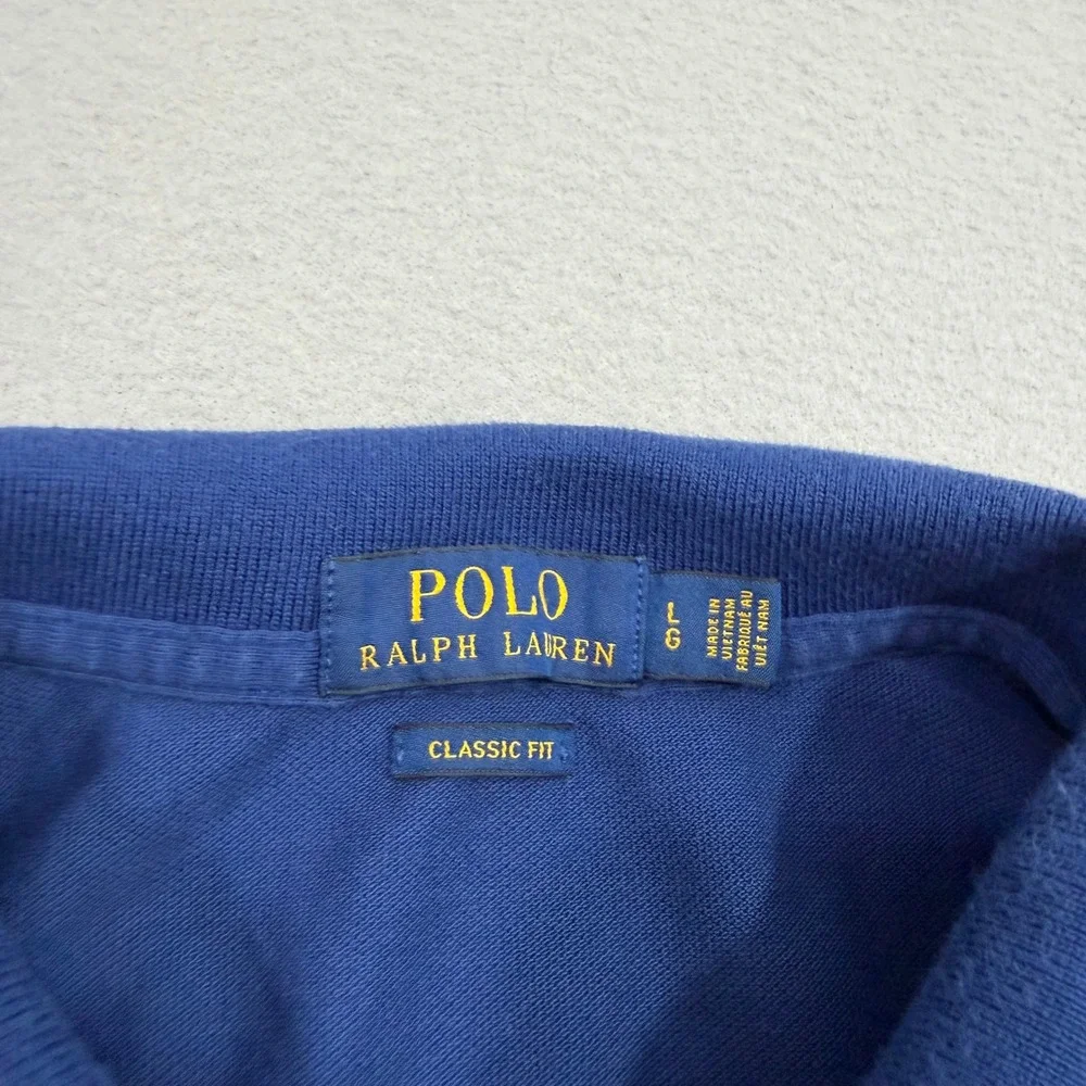 Polo Ralph Lauren Polo Shirt Men's Large Blue Classic Fit Short Sleeve Pique